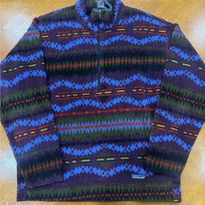 Vintage Patagonia Synchilla Aztec Print Fleece Jacket/pullover Circa 1994.